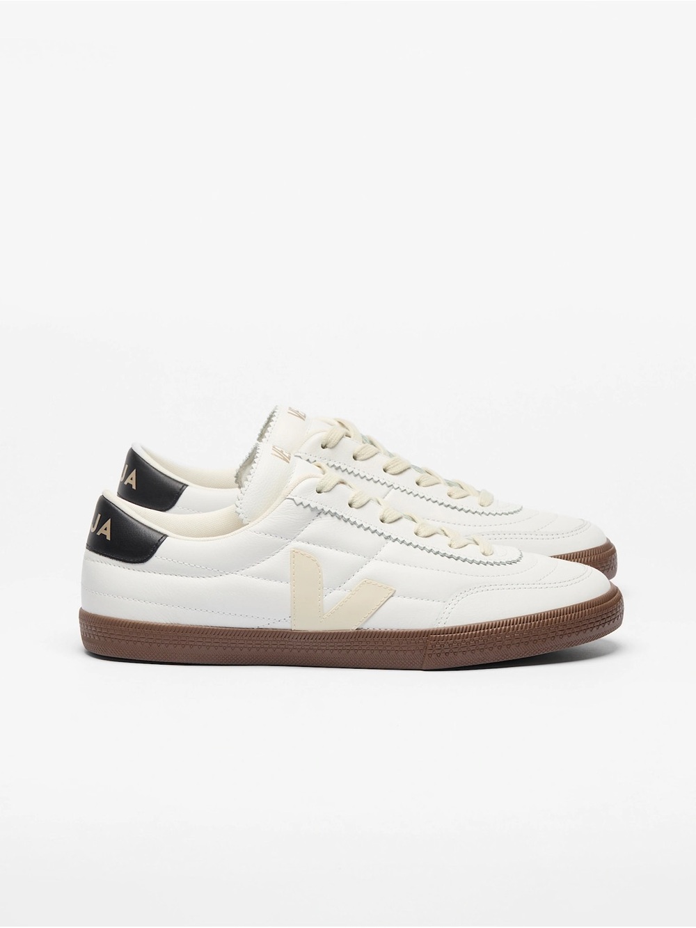 Veja White & Brown Low-Top Sneakers